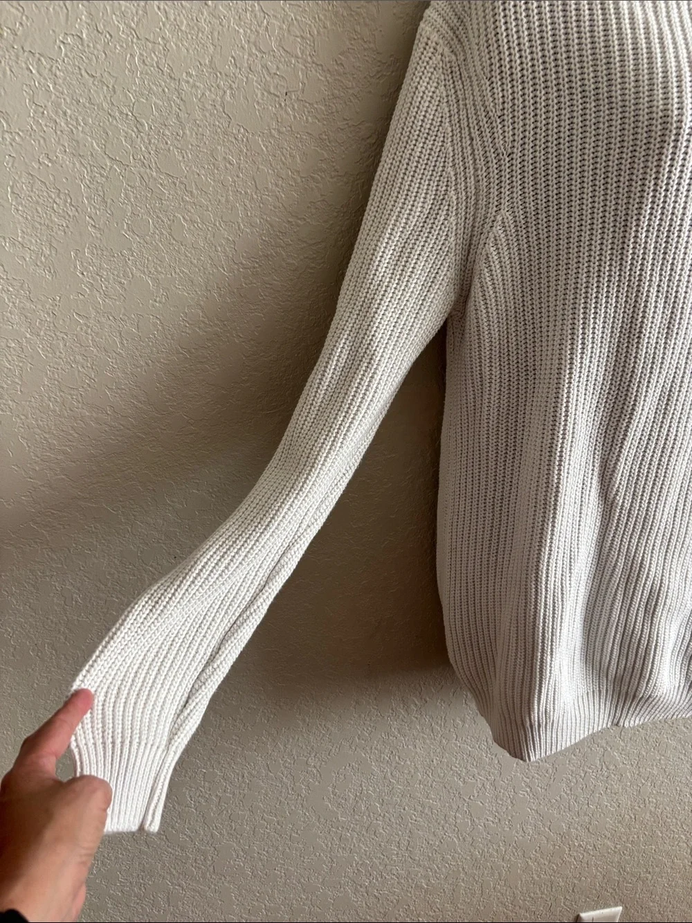 Zara Cream Ribbed Turtleneck Sweater